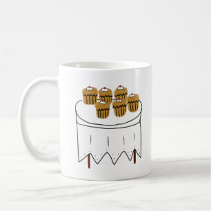 Mug Six Cupcakes aux Cerises Dessin à la Main