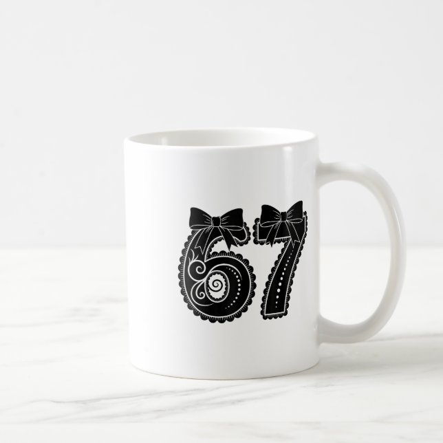 Mug Six Sept 67 Mème Numéro 67 Nœud Papillon Coquette  (Droite)