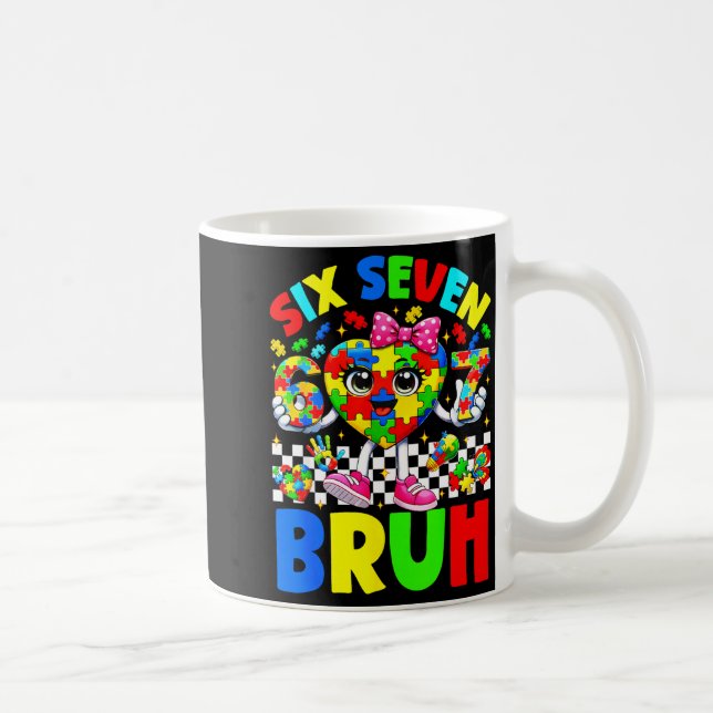 Mug Six sept bruh 6 7 puzzle cœur 67 sensibilisation à (Droite)