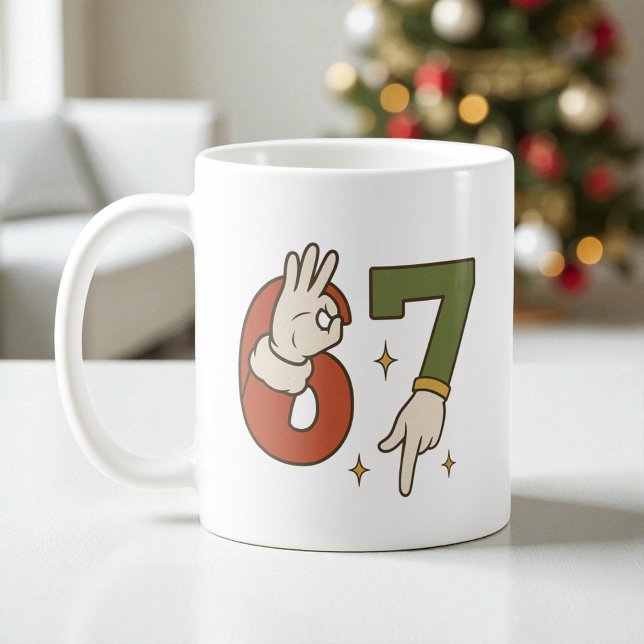 Mug Six Seven 67 6 7 Santa Elfe Noël Meme (Créateur téléchargé)