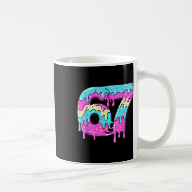 Mug Six Seven 67 Mème Goutte à Goutte Numéro 67 Crème  (Droite)