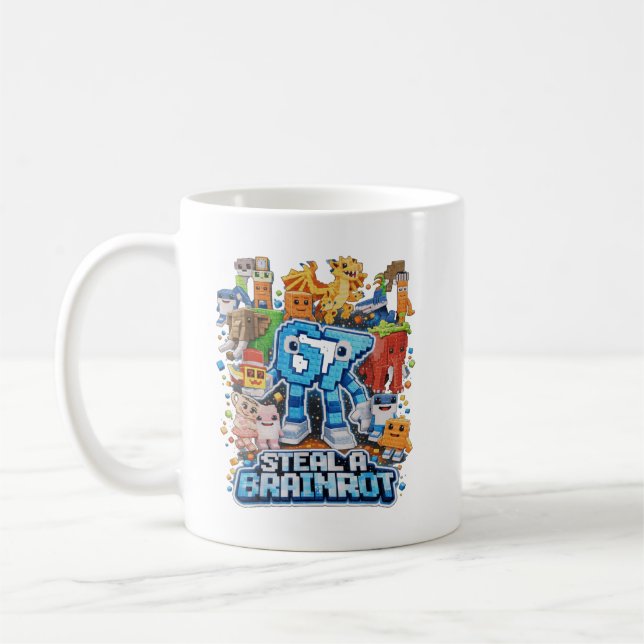 Mug Six Seven 67 Voler un mème de Brainrot Cadeaux drô (Gauche)