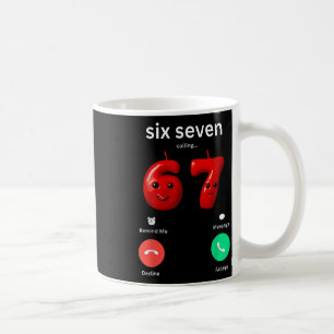 Mug Six Seven Appel Mème Minimaliste Tendance Téléphon
