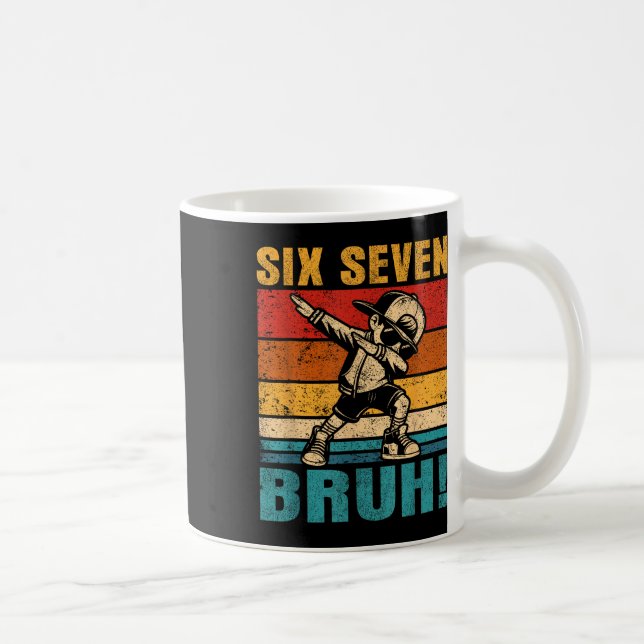Mug Six Seven Bruh Dabbing Boy Drôle 67 Mème Gen Alpha (Droite)
