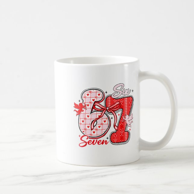 Mug Six Seven Meme 67 Coquette Bow Valentines Women Gi (Droite)