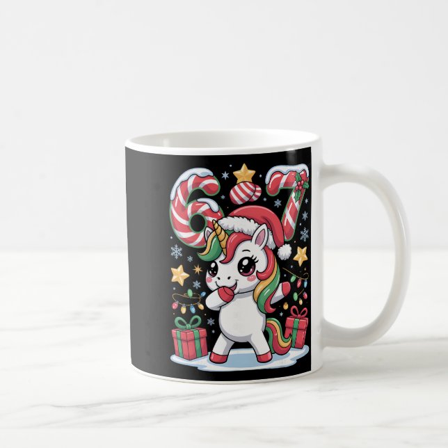 Mug Six Seven Noël Licorne Mème Drôle Cute Fêtes (Droite)