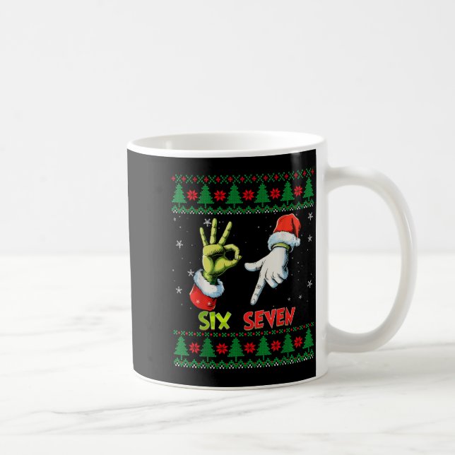 Mug Six Seven Skeleton Meme Christmas Ugly Sweater 67  (Droite)