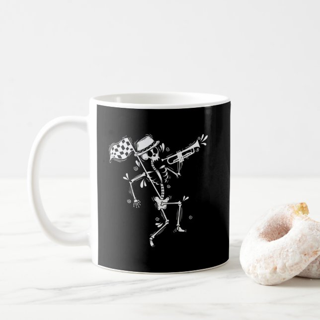 Mug Ska Skelett mit Trompete Jazz Musikstil (Avec donut)