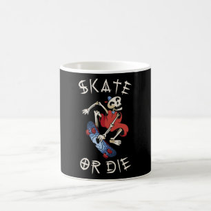 Mug Skate ou die Grim Reaper Skeleton Skateboarder