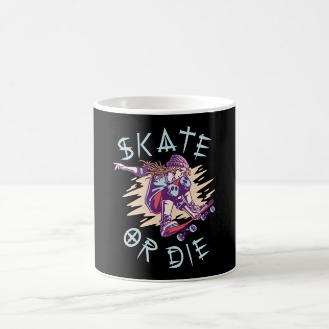 Mug Skate ou meurs Skateboardeuse (Centre)
