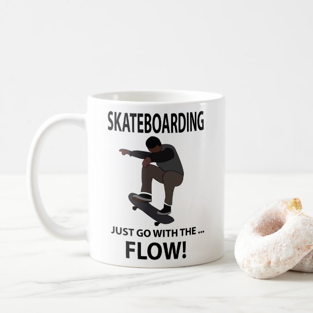 Mug Skateboard Aller Avec Le Flux Skateboarder (Avec donut)