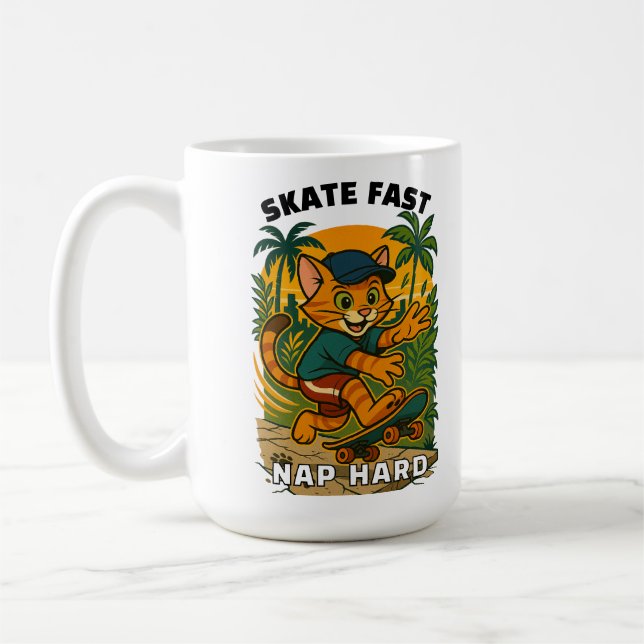Mug Skateboard cat (Gauche)