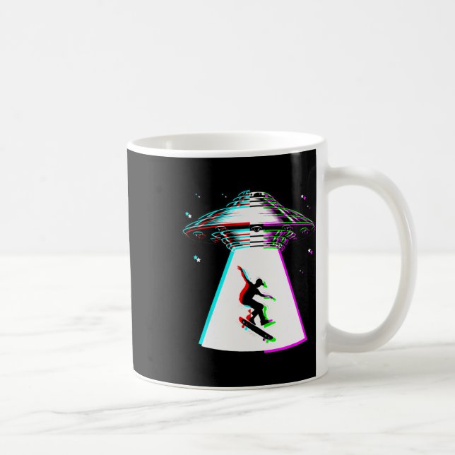 Mug Skateboard Ufo Drôle Abduction Alien Vap (Droite)