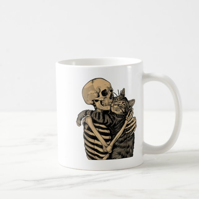 Mug Skeleton Accrocher chat Halloween Amoureux des cha (Droite)