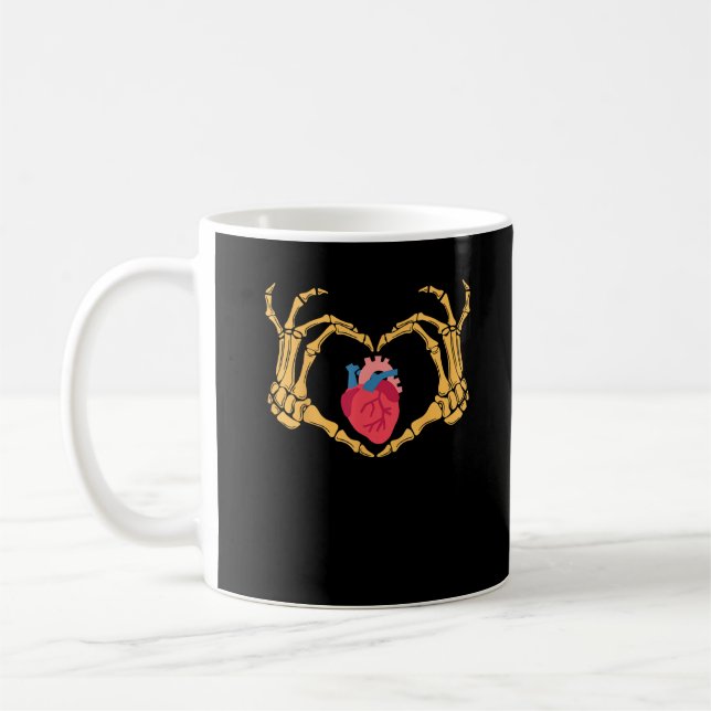 Mug Skeleton Anatomie du coeur de la main Cardiac Cvic (Gauche)