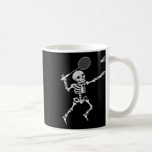 Mug Skeleton Badminton Smash Shuttle Halloween (Droite)