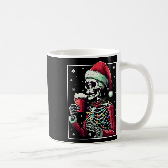 Mug Skeleton Boire du cacao - Drôle Chocolat Chaud Noë (Droite)