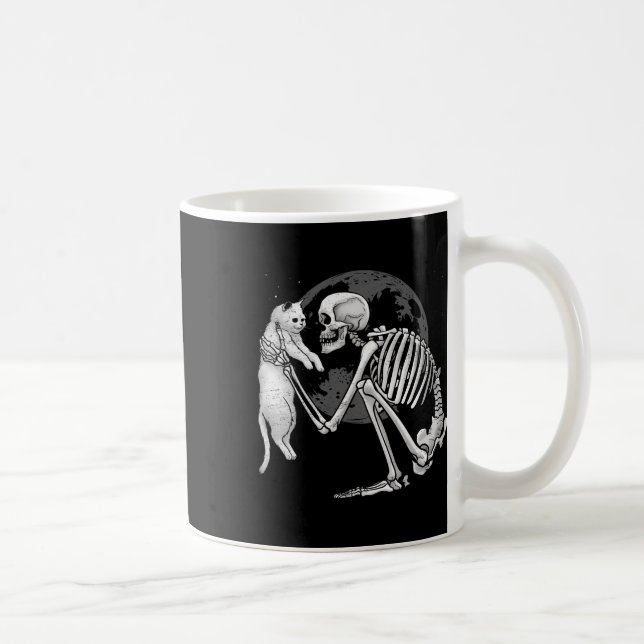 Mug Skeleton Chat Crâne Kitty mignonne Fantôme Hallowe (Droite)