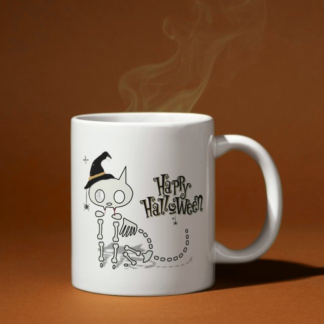 Mug Skeleton Chat et araignées Éffrayantes Halloween (Créateur téléchargé)