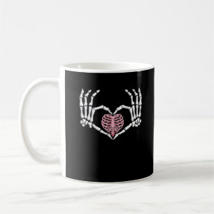 Mug Skeleton Coeur main drôle Halloween Femmes Hommes