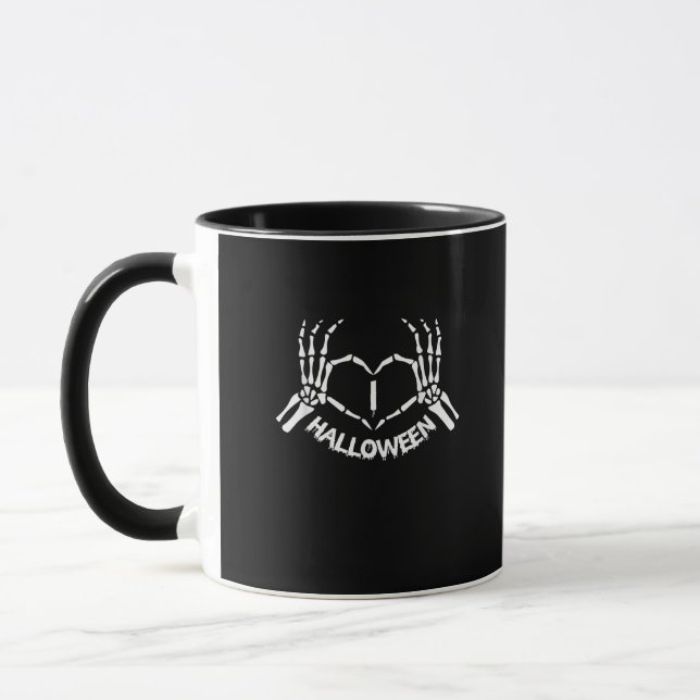 Mug Skeleton Coeur main Lazy Costume d'Halloween drôle (Gauche)