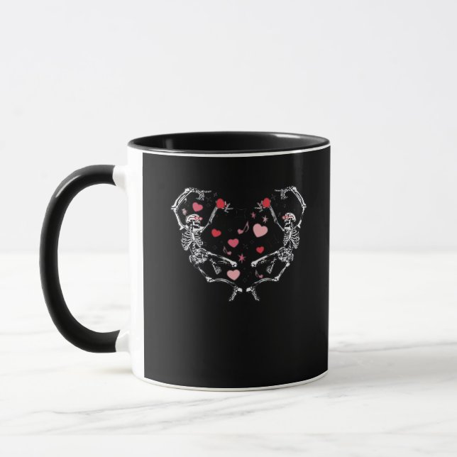 Mug Skeleton Danser Coeur Saint Valentin Cadeau Crâne (Gauche)