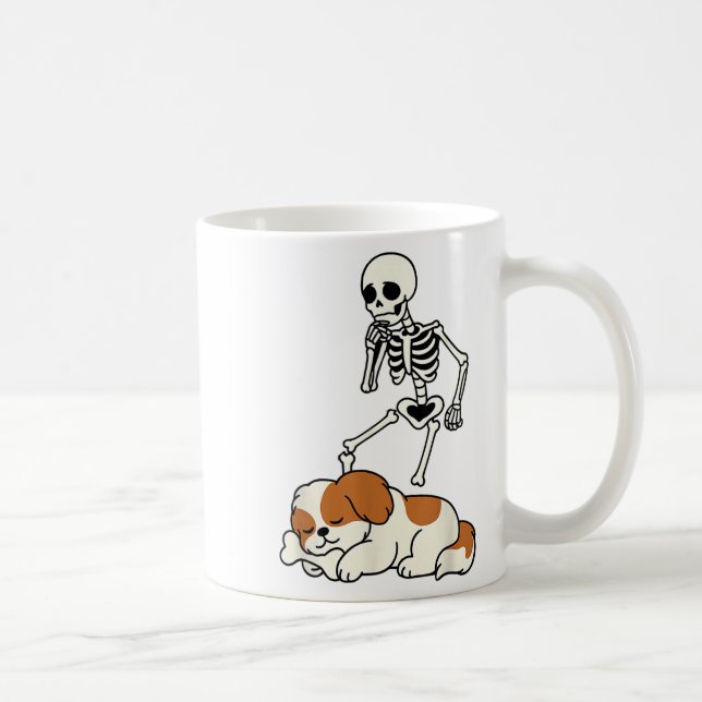 Mug Skeleton Dog Halloween Skeleton Chasse Shih Tzu S (Droite)