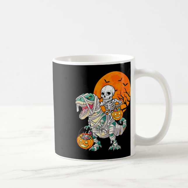 Mug Skeleton équitation maman Dinosaur T Rex Halloween (Droite)
