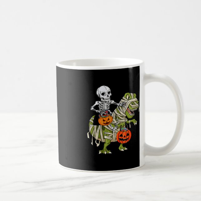 Mug Skeleton équitation maman Dinosaur T rex Halloween (Droite)