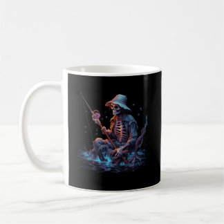 Mug Skeleton Fishing Halloween Basse Fisher Skeleton