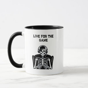 Mug Skeleton Gamer avec casque - Jeu Cool