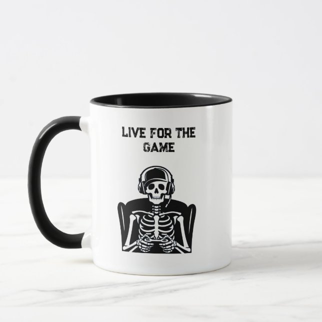 Mug Skeleton Gamer avec casque - Jeu Cool (Gauche)