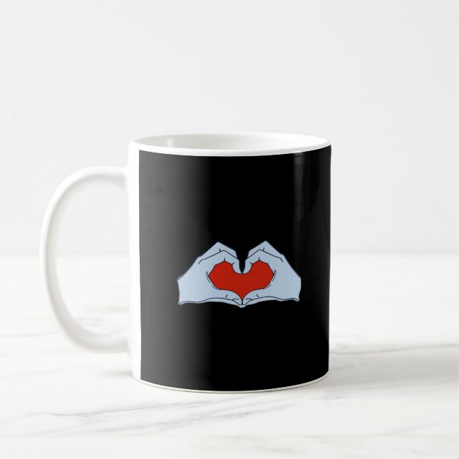 Mug Skeleton Heart Hands Classic & Basic Halloween (Gauche)