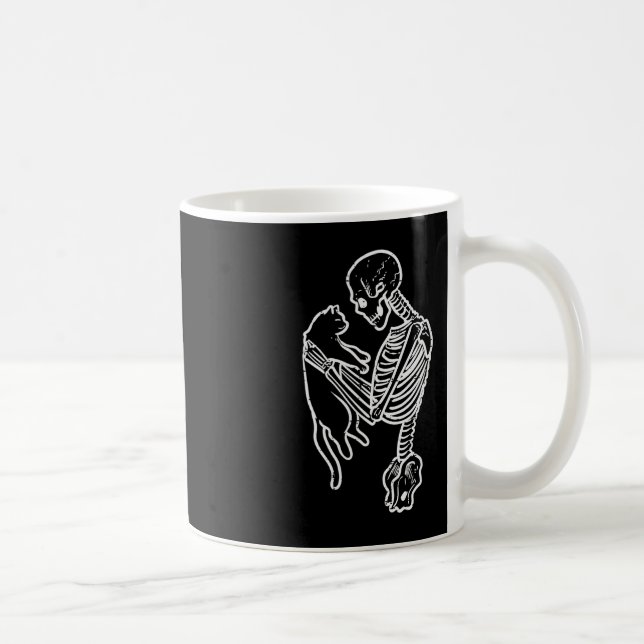 Mug Skeleton Holding Chat Drôle Costume Halloween Homm (Droite)