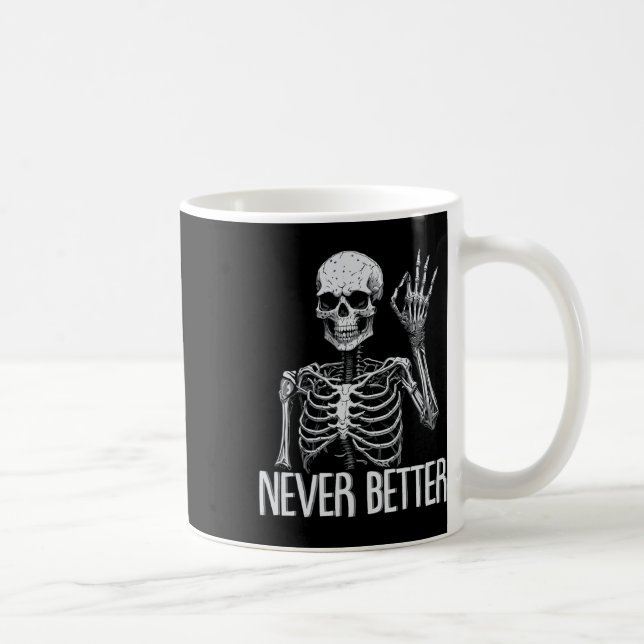 Mug Skeleton Jamais Mieux Halloween Skull Outfit Sarca (Droite)