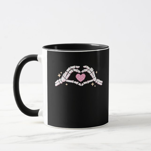 Mug Skeleton Mains Coeur drôle (Gauche)
