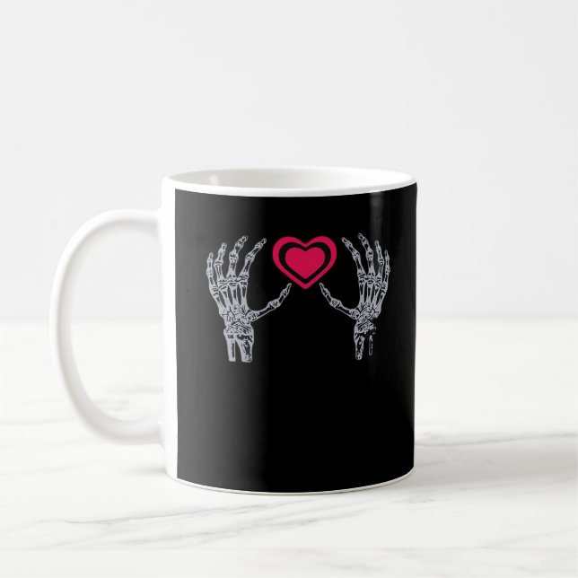 Mug Skeleton Mains Coeur mignon (Gauche)