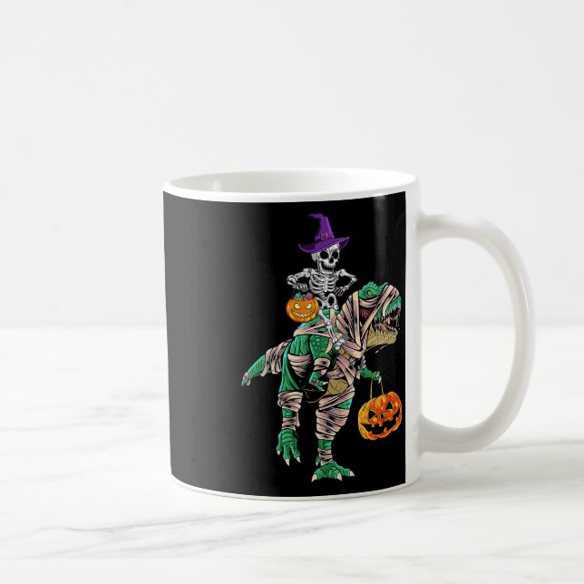 Mug Skeleton Mummy Dinosaur T Rex Halloween Pour Garço (Droite)