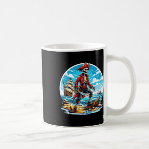 Mug Skeleton Pirate Tee Skull Halloween Skeleton Pirat