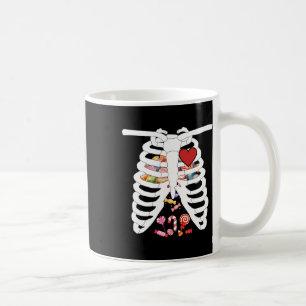 Mug Skeleton Rib Cage X-ray Candy Drôle Halloween Coût