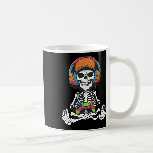 Mug Skeleton Video Game Halloween Gaming Gamer Boys Me (Droite)