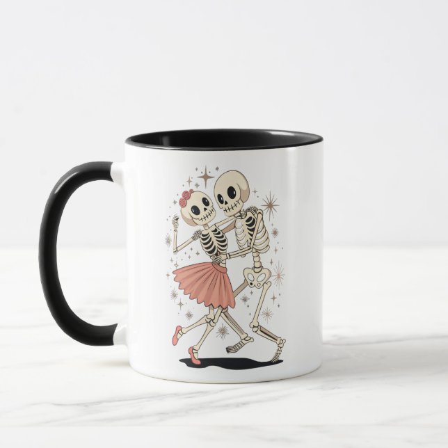 Mug Skeletons de danse d'Halloween, Skeleton rétro (Gauche)