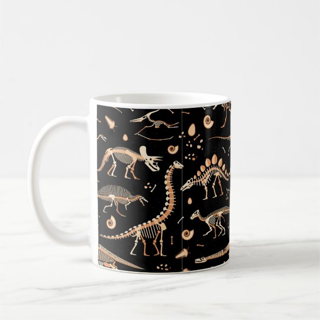 Mug Skeletons de dinosaures et fossiles motif (Gauche)