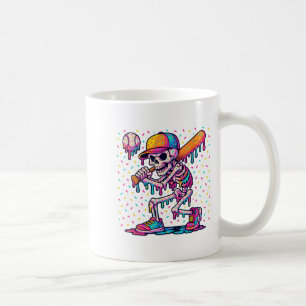 Mug Skelton jouant au baseball Halloween Baseball Drip