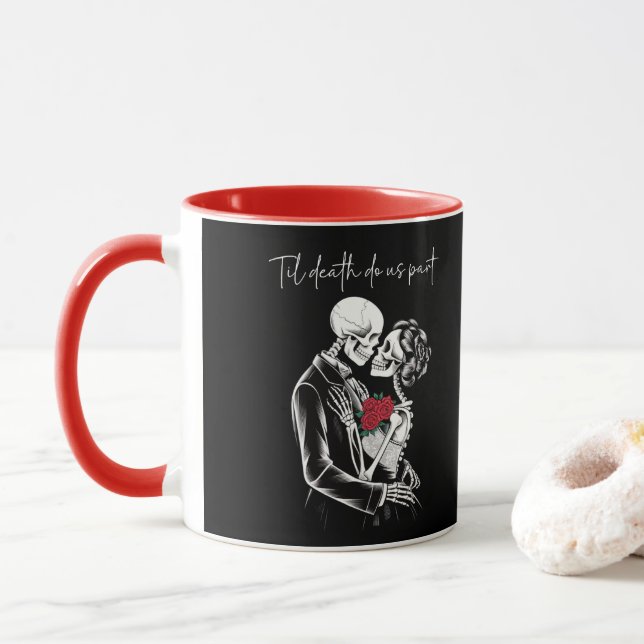 Mug Skelton Les amoureux jusqu'à la mort nous séparent (Avec donut)