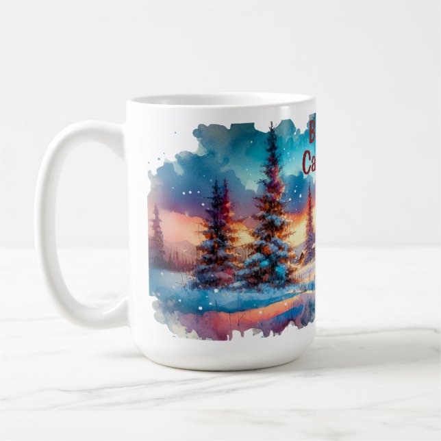 Mug Sketch de l'aquarelle Banff Canada | (Gauche)