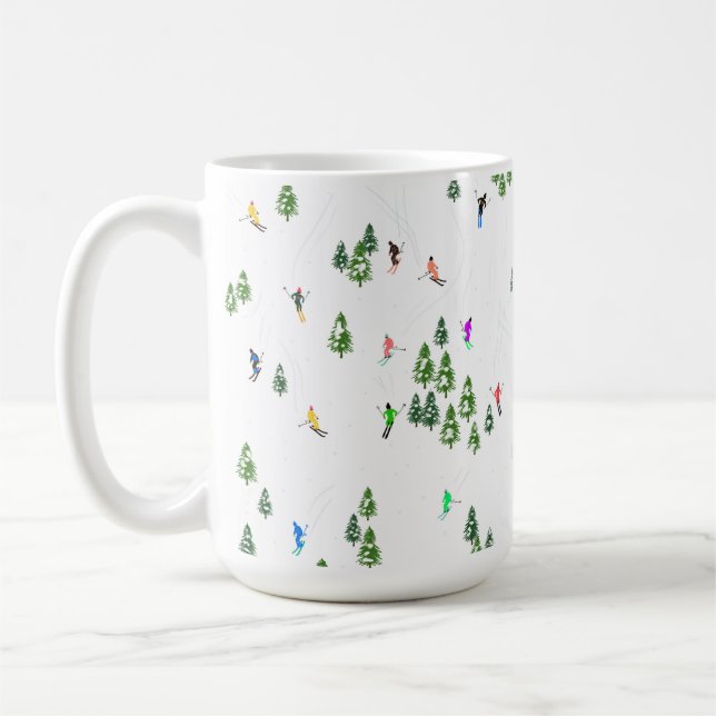 Mug Ski alpin d'hiver Ski Ski Ski Motif (Gauche)