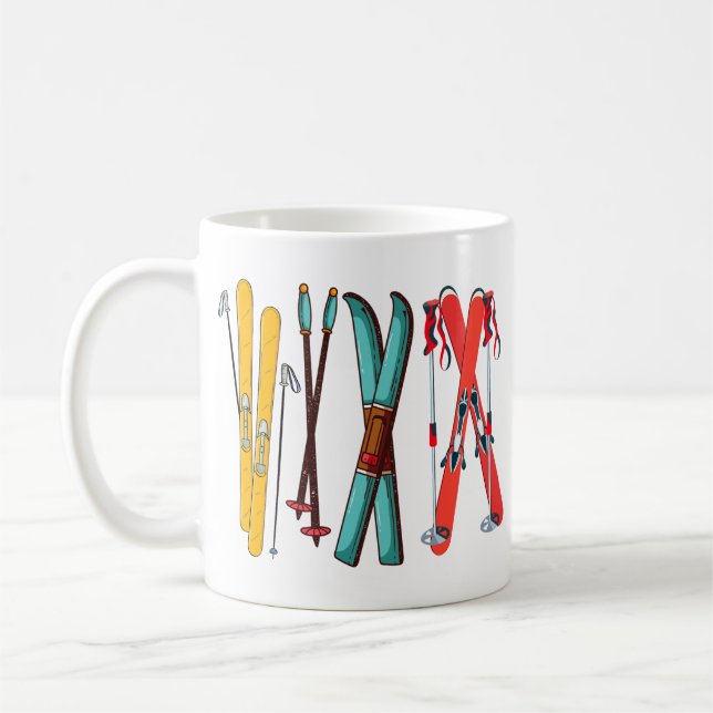 Mug Ski amusant Ski coloré Ski skieur (Gauche)