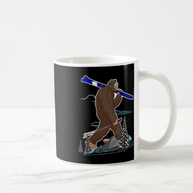 Mug Ski Bigfoot Funny Sasquatch Ski Pour Ski D'Hiver (Droite)