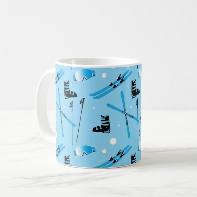 Mug Ski bleu cool (Devant gauche)